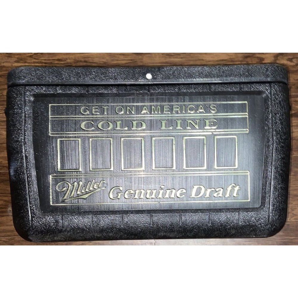Rare Vintage Coleman Cooler Get on Americas Gold Line Miller Genuine Draft Black